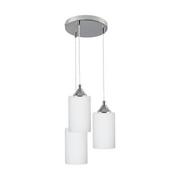 Lampy sufitowe - Lampa wisząca 3-punktowa, Bosco Mix, 35x110 cm, chrom, transparentny, biały - miniaturka - grafika 1