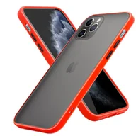 Etui i futerały do telefonów - Etui Cadorabo kompatybilne z Apple iPhone 11 PRO MAX w kolorze matowej czerwieni - Czarne przyciski - Etui na telefon komórkowy z silikonem TPU wewnątrz i matowym plastikowym tyłem - Pokrowiec ochronny Hybrydowe etui typu Hardcase Back Case - miniaturka - grafika 1
