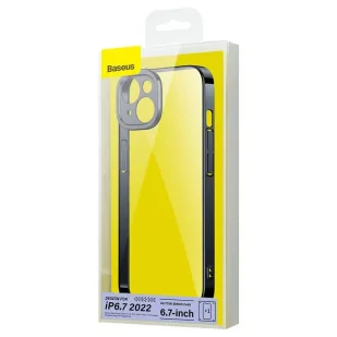 Zestaw ochronny Baseus Glitter przeźroczyste etui i szkło hartowane do iPhone 14 Plus (czarny) - Etui i futerały do telefonów - miniaturka - grafika 5