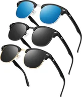 Okulary przeciwsłoneczne - LINVO Okulary przeciwsłoneczne z polaryzacją Mężczyźni Kobiety Retro Classic UV400 Czarny Niebieski Szary - miniaturka - grafika 1