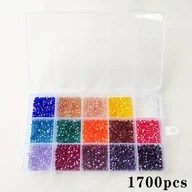 Inne - TEMU Zestaw Błyszczących Szklanych Koralików Ab - 1400/1700 sztuk w Różnych Rozmiarach (4Mm & 3Mm) do Biżuterii DIY, Bransoletek, Naszyjników i - miniaturka - grafika 1