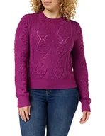 Swetry damskie - French Connection Damski sweter Lilith Bobble, fioletowy, L, Fioletowy, L - miniaturka - grafika 1