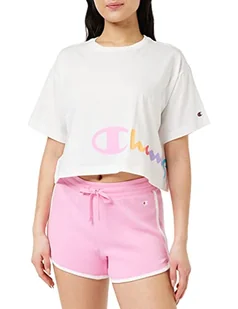 Champion Legacy American Classics Logo Crop Oversized S/S T-Shirt damski, biały, XS - Koszulki i topy damskie - miniaturka - grafika 1