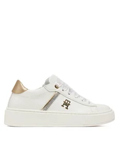 Tommy Hilfiger Sneakersy Low Cut Lace UP T4A9-33933-0206X048 Biały - Buty dla dziewczynek - miniaturka - grafika 1
