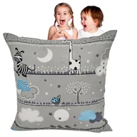 Pościel dla dzieci - Poszewka Dziecięca 40x40 Bawełniana JAŚ Misie Zdzisie Niebieskie - miniaturka - grafika 1