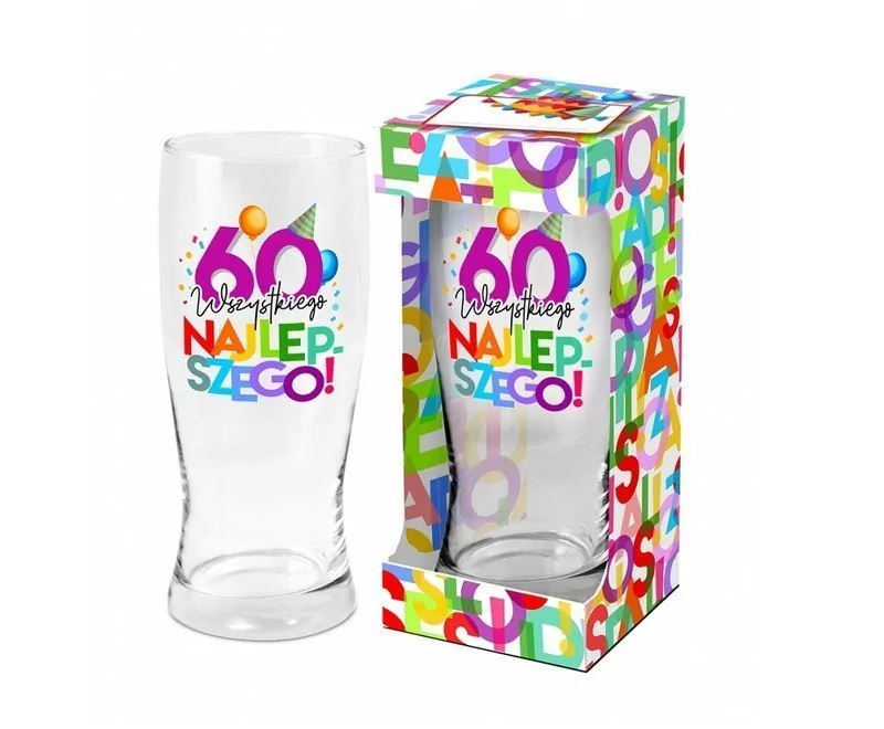 Szklanka do piwa literki na 60 urodziny