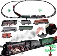 Pociągi dla dzieci - Jokomisiada Kolejka elektryczna pociąg 185x99cm dymi paruje efekt dźwiękowy RC0622 - miniaturka - grafika 1