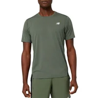 Koszulki sportowe męskie - Koszulka New Balance MT23222DON - zielona - miniaturka - grafika 1