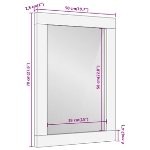 Lustro łazienkowe, 50x70x2,5 cm, lite drewno mango i szkło Lumarko! - Lustra - miniaturka - grafika 10