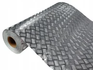 Okleiny - Okleina Meblowa Folia Metaliczna Srebrna Blacha Ryflowana Połysk 45cm x 10m - miniaturka - grafika 1