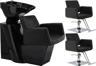 Aurora zestaw myjnia fryzjerska i 2 x fotel fryzjerski hydrauliczny obrotowy podnóżek do salonu fryzjerskiego myjka ruchoma misa ceramiczna armatura bateria słuchawka - Meble fryzjerskie - miniaturka - grafika 1