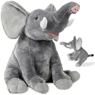 Słoń Pluszowy Słonik Maskotka Pluszak Zabawka 90cm XXL Szary - Maskotki i pluszaki - miniaturka - grafika 1