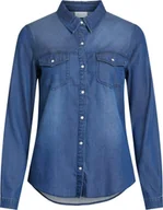 Koszule damskie - VILA CLOTHES Koszula damska Lyocell Niebieski GR83728 - Rozmiar: M - miniaturka - grafika 1
