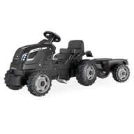 Jeździki dla dzieci - SMOBY Traktor XL Czarny na Pedały z Przyczepką - miniaturka - grafika 1