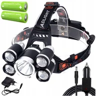 Latarki - Mocna Latarka Czołowa Akumulatorowa 5x Led Cree Xm-l T6 Czołówka Na Głowę - miniaturka - grafika 1