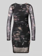 Koszulki i topy damskie - Sukienka mini wąska z półprzejrzystymi rękawami model ‘KAYA’ - miniaturka - grafika 1