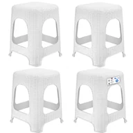Taborety i hokery - Taboret rattan 45 x 26 cm biały, 4 szt. - miniaturka - grafika 1