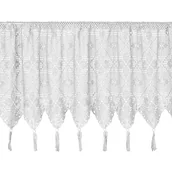 Firany - Zazdrostka 60x150 Martha biała z ażurowym kwiatowym wzorem gotowa na tunelu - miniaturka - grafika 1