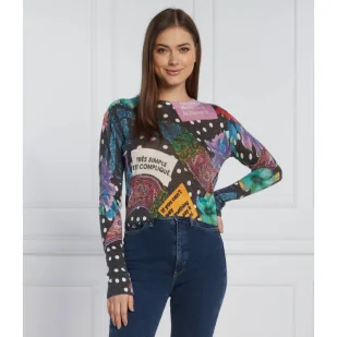 Desigual Bluzka | Cropped Fit | z dodatkiem lnu - Bluzki damskie - miniaturka - grafika 1
