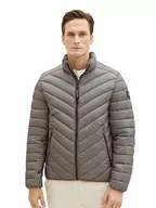 Kurtki męskie - Lekka pikowana kurtka męska TOM TAILOR z nadrukiem, 32144-oliwkowy minimalistyczny design, XL - miniaturka - grafika 1