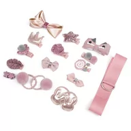 Ozdoby do włosów - ZESTAW DLA DZIEWCZYNKI różowy SPINKI gumki PREZENT - miniaturka - grafika 1