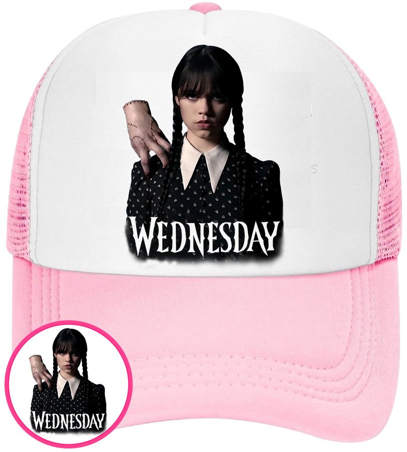 CZAPKA Z DASZKIEM WEDNESDAY DLA DZIECI LATO RÓŻOWA BEJSBOLÓWKA