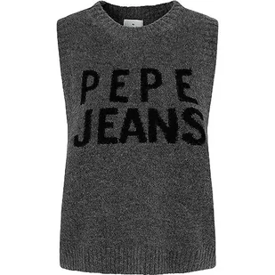 Pepe Jeans Denisse damski sweter z kamizelką, Szary (ciemnoszary Marl), S - Swetry damskie - miniaturka - grafika 1