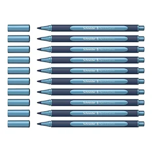 Schneider ML05001030 metaliczne długopisy kulkowe (szerokość skoku 0,4 mm, wysoce metaliczny atrament, szybkoschnący, obudowa wykonana w 88% z tworzywa sztucznego na bazie biologicznego), 10 sztuk w - Długopisy - miniaturka - grafika 1