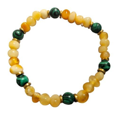 ankabizuteria.pl Bransoletka srebrna pozłacana z żółtym bursztynem i