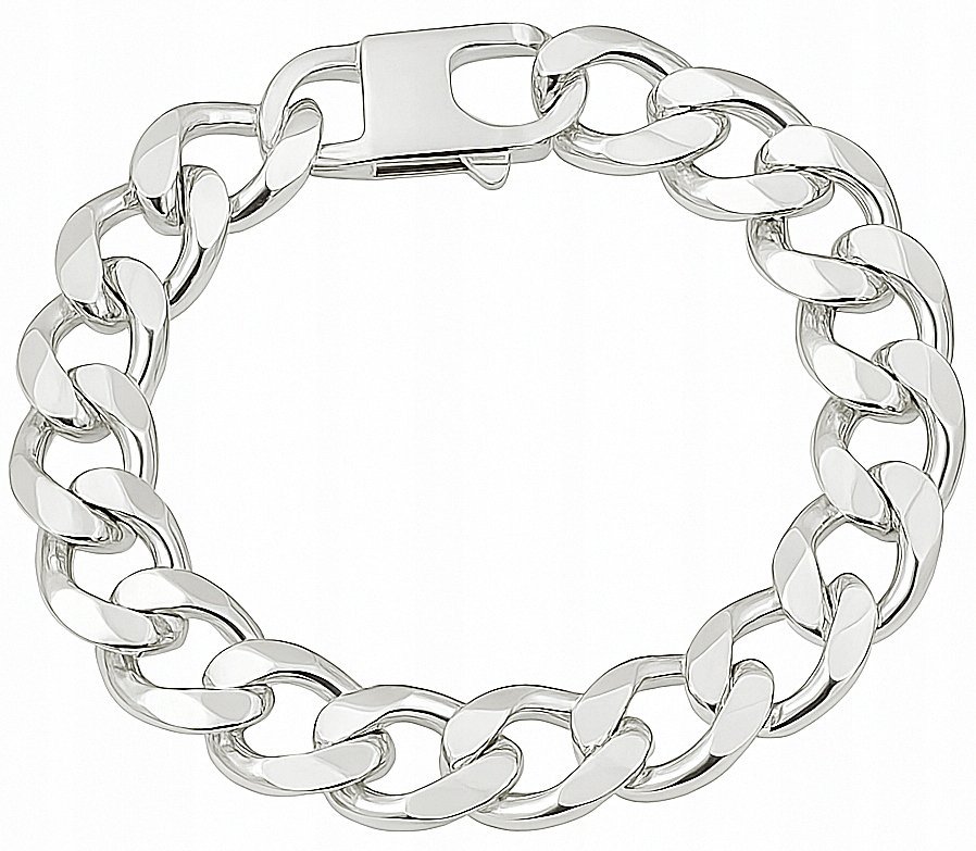 Bransoleta Srebrna Męska Pancerka Soczewkowa Gruba 1,50 cm Grawer Gratis