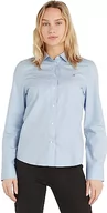 Koszule damskie - Tommy Hilfiger Damska koszula Organic Co Regular Ls Casual, Niebieski bryzowy, 72 - miniaturka - grafika 1