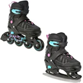 Łyżwy - Rolki Łyżwy figurowe 2w1 Regulowane RAVEN Oxen Mint/Pink 34-37 - miniaturka - grafika 1