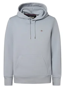 Gant Męska bluza z kapturem Mężczyźni Materiał dresowy szary jednolity, S - Bluzy męskie - miniaturka - grafika 1