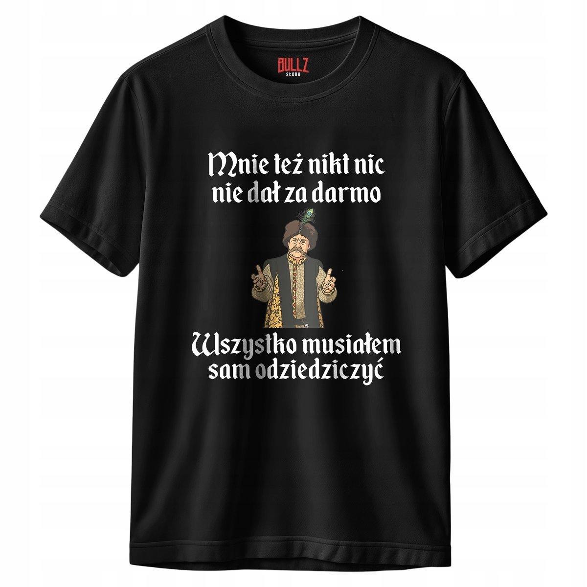 Koszulka czarna męska 1670 Musiałem Sam Odziedziczyć r. M