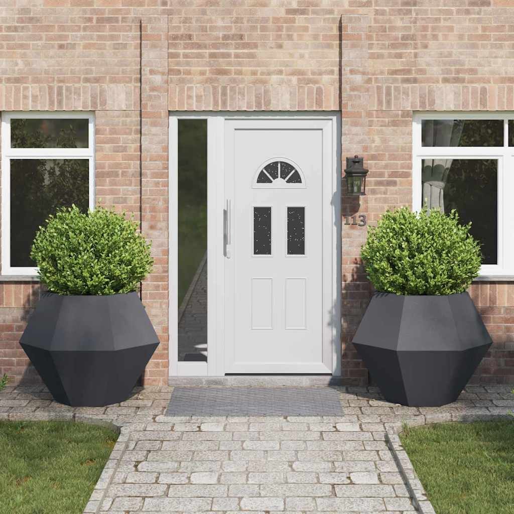 vidaXL Donica 2 pcs Antracyt 100 x 100 x 80 cm Stal