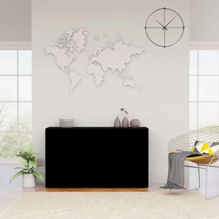 vidaXL Komoda, czarna, 120x36x69 cm, płyta wiórowa 801842 - Komody - miniaturka - grafika 1