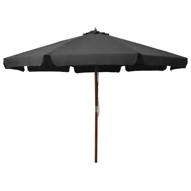 Parasol antracytowy 330 x 240 cm z bambusowym słupkiem 48 mm