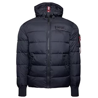 Kurtki męskie - ALPHA INDUSTRIES Kurtka męska z kapturem Puffer Alpha Fd Baby, niebieski (Rep.Blue), XL - grafika 1