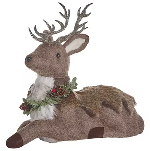 Figura dekoracyjna renifer 38 cm brązowa TAPIO - Ozdoby bożonarodzeniowe - miniaturka - grafika 1