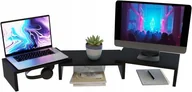 Akcesoria do monitorów - PODSTAWKA POD MONITOR PODWÓJNA REGULOWANA DŁUGOŚĆ PODNOSI EKRAN O: 12,6 cm - miniaturka - grafika 1