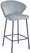 Taborety i hokery - Tapicerowane srebrne barowe krzesło do wyspy L6-P98 - miniaturka - grafika 1