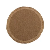 Obrusy i serwetki - Podkładka na stół Cerro okrągła z frędzlami śr. 38 cm jasnobrązowa - miniaturka - grafika 1