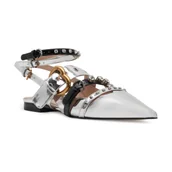 Sandały damskie - Pinko Baleriny | z dodatkiem skóry - miniaturka - grafika 1