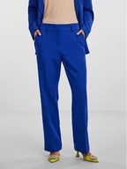 Spodnie damskie - YAS Spodnie materiałowe Likka 26030744 Niebieski Regular Fit - miniaturka - grafika 1