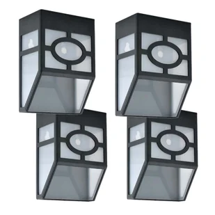 ZESTAW 4x Lampa solarna Zewnętrzna LED Do Ogrodu Oświetlenie Wisząca Czarna - Lampy ogrodowe - miniaturka - grafika 1
