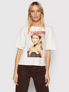 Koszulki i topy damskie - Only T-Shirt Icon Tribute 15265368 Beżowy Oversize - grafika 1
