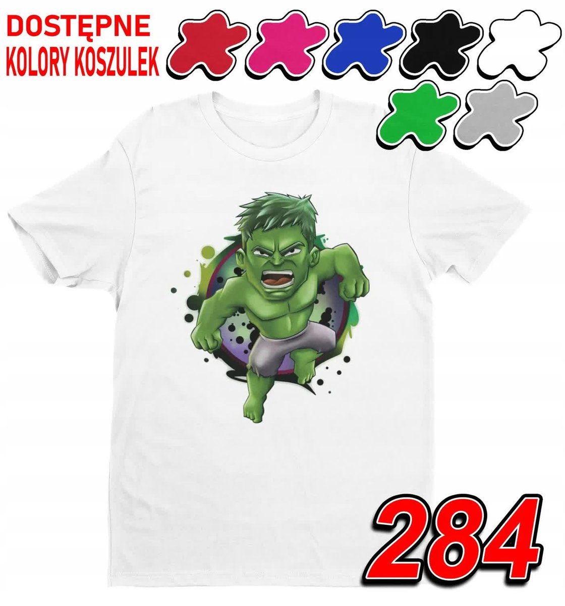 Dziecięca Koszulka T-Shirt Z Nadrukiem Avengers Hulk Marvel -M 134-140