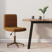 Krzesła - vidaXL Obrotowe krzesło stołowe brązowe obite aksamitem 334522 - miniaturka - grafika 1