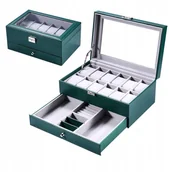 Biżuteria - akcesoria - PUDEŁKO ETUI ORGANIZER SZKATUŁKA ZEGARKI 12 szt G7 - miniaturka - grafika 1