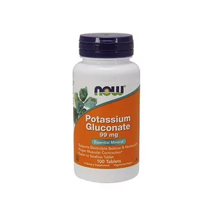 NOW Potassium Gluconate 99 mg - 100tabs. - Witaminy i minerały dla sportowców - miniaturka - grafika 1